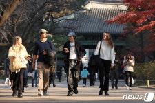 겉옷 벗고 고궁 산책