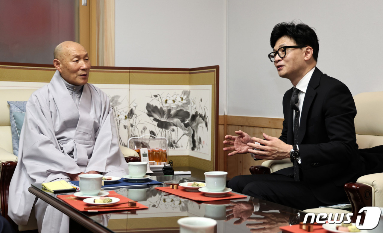 한동훈 대표, 조계종 총무원장과 의료개혁 협력 다짐