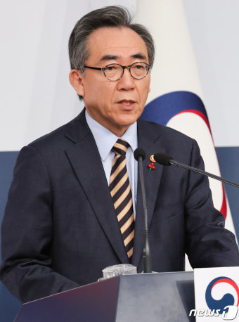출입기자단 만난 조태열 외교장관