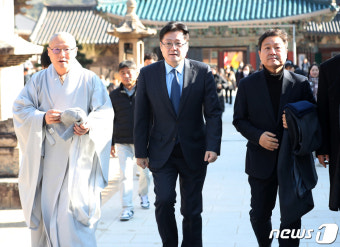 통도사 찾은 홍익표 원내대표