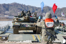 K1A2 전차 문교도하 완료