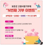 보은군 고향사랑기부 이벤트…10만원 상당 답례품