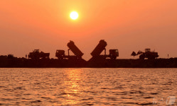 북한, 석화간석지 1차 물막이 공사 마무리…혁혁한 위훈