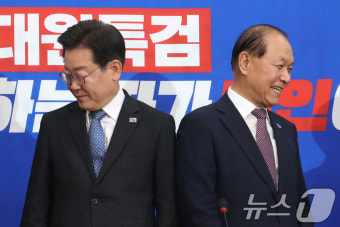 이재명 대표 만난 황우여 비대위원장