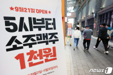 소주 한잔 500원 잔술 판매한다…주류면허법 시행령 개정