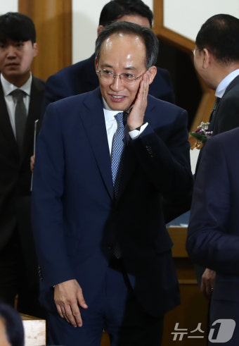 민주화추진협의회 결성 40주년 기념식 참석한 추경호 원내대표