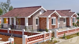 北 평양 장교농장에 새로 들어선 살림집