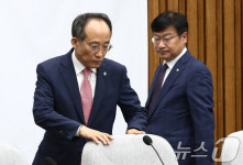 원내대책회의 참석하는 추경호-정점식