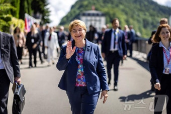 [포토]우크라 평화 정상회의 주최 스위스 대통령 입장