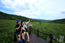 ‘천상의 화원, 인제 곰배령 배경으로 찰칵’