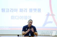 미디어데이 질의 응답하는 장재근 선수촌장