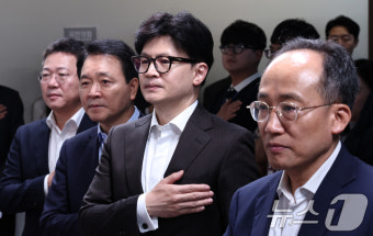 국민의례하는 한동훈·추경호
