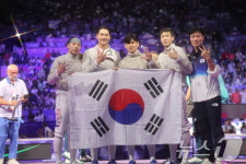 '뉴어펜저스' 펜싱 男 사브르, 단체 3연패…오상욱 2관왕(종합)[올림픽]