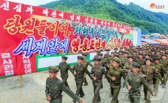 北 황해북도당원연대 다리 복구 작업 진입