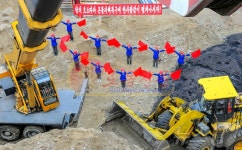 백두산영웅청년돌격대 수해 복구 현장에 군인도 합세