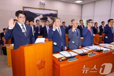[국감]선서하는 권재한 농진청장