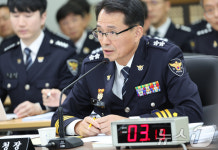 [국감]질의에 답하는 모상묘 전남청장