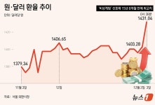 [그래픽] 원·달러 환율 '계엄령 쇼크' 15년8개월래 최고