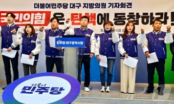탄핵 촉구하는 민주당 대구 지방의원