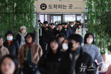 역귀성객들로 붐비는 고속버스터미널
