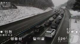 영동고속도 강릉방향 원주IC 인근 교통사고로 차단…극심한 정체