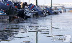 구포어촌계 인근 낙동강에 얼음