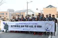 포포즈, 국제 강아지의 날 맞아 반려마루서 보호동물 봉사활동