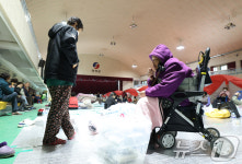 영양군민회관에 마련된 대피소