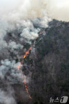 능선 따라 번지는 불길