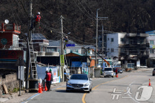 통신선 복구 중