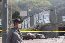 통제되는 광명 신안선선 공사현장