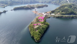 하늘에서 본 옥정호 요산공원