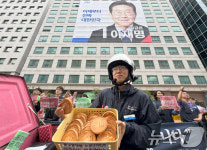 십원빵으로 최저임금 퍼포먼스하는 공공운수 노조