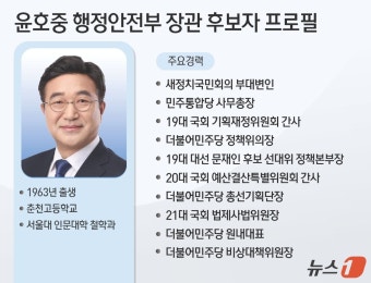 [그래픽]윤호중 행정안전부 장관 후보자 프로필