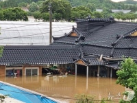 최고 400㎜ 아산 석정리 마을 물바다…침수 피해 확산