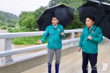 스마트팜 준공식 취소…김영환 지사, 보은 수해 우려 지역 점검