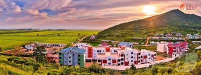 北 전면적 부흥의 새 시대…안악군 굴산농장 저녁풍경 조명