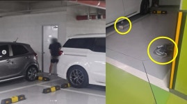 아파트 지하 주차장서 바지·신발 벗고 노상 방뇨한 남성…급해도 왜?