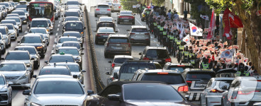 주말 대구 도심, 극심한 교통 정체