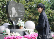 [단독] 故 최진실 17주기…묘소 찾은 홍진경·팬들 지금도 살아 있는 것 같아