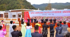北 김책시 상평축산농장 새집들이 경사