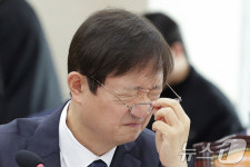 [국감]안경 고쳐쓰는 이찬진 금감원장