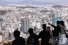 남산에서 바라본 아파트단지들