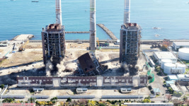 발파 작업이 진행되는 울산화력발전소 현장