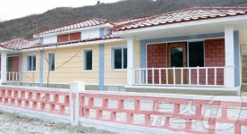 北 낭림군 인산농장에 들어선 새 주택들…위대한 김정은 동지 덕