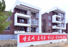 北 성천군에 새 주택들 건설…쌀로 조국 받들자
