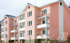 북한 전천군 농촌에 들어선 새 문화주택들