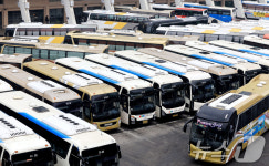 귀성버스로 가득한 고속버스터미널