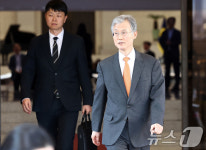 거취 압박 속 퇴청하는 조희대