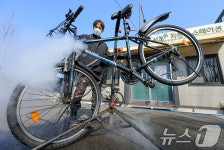 봄철 맞이 자전거 스팀세차
